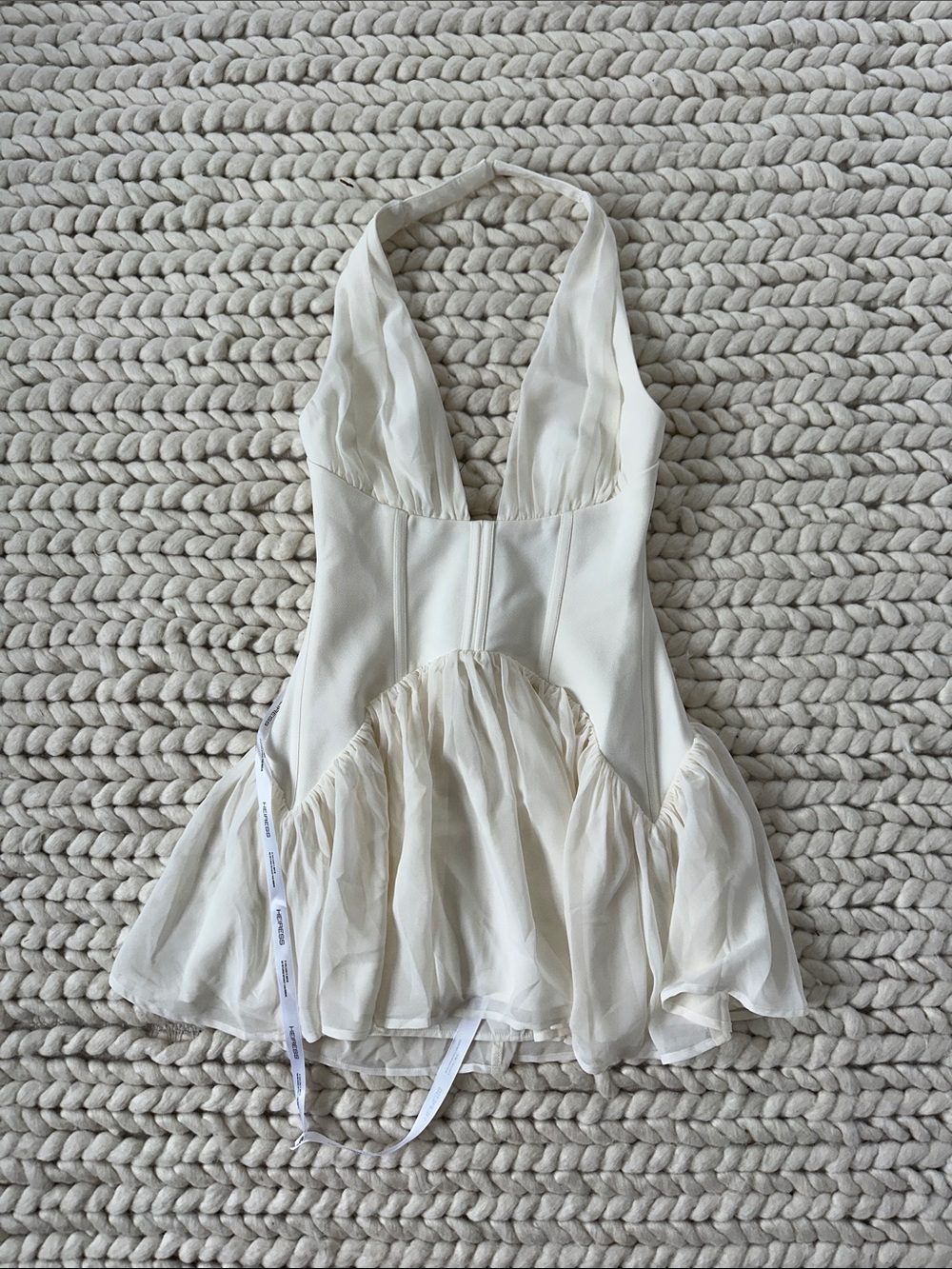 Heiress Beverly Hills The Halter Corset Mini Dress White NWT